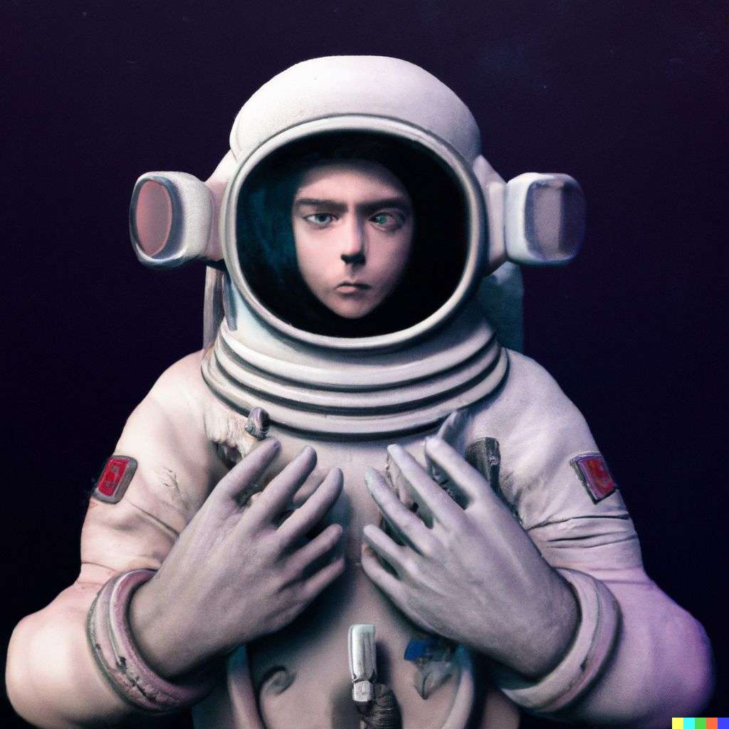 an astronaut, digital art, faux-3D style